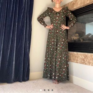 Custom designed unique maxi green dress